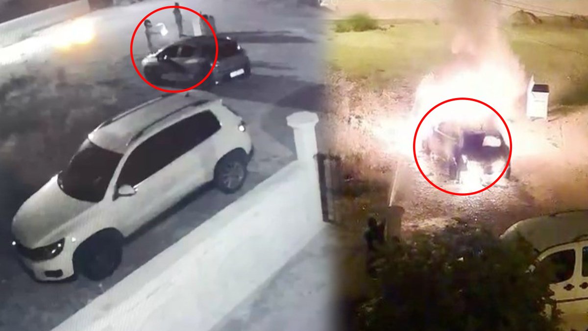 Filmleri aratmayan kundaklama! Kafalarında kask ile geldiler ve...