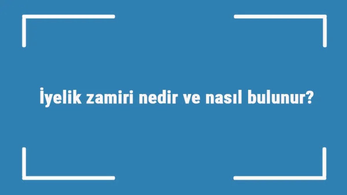 İyelik Zamiri Nedir?