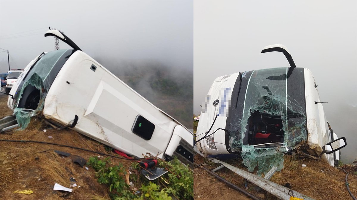 Yolcu otobüsü şarampole uçtu: Ölü ve yaralılar var