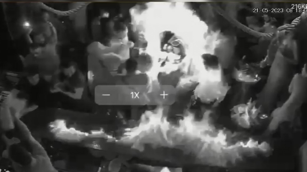 Yine ispirto şovu yine facia: Gece kulübünde dehşet anları kamerada