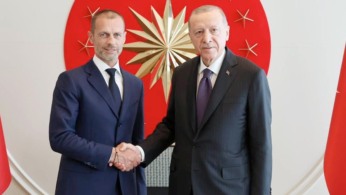 Cumhurbaşkanı Erdoğan, UEFA Başkanı Ceferin ile görüştü