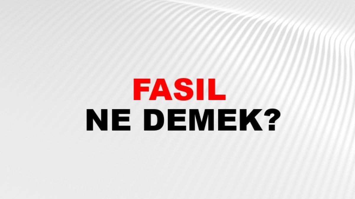 Fasıl Nedir?