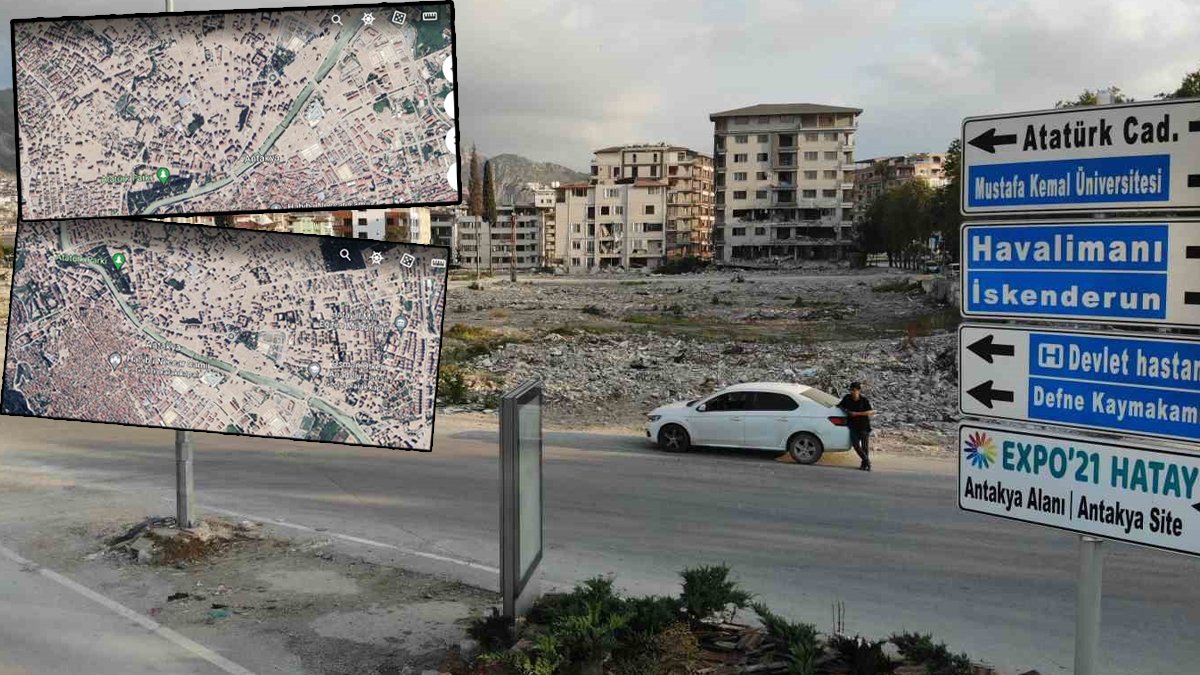 Yıkım bir kez daha uydu görüntülerinde: Artık Antakya yok