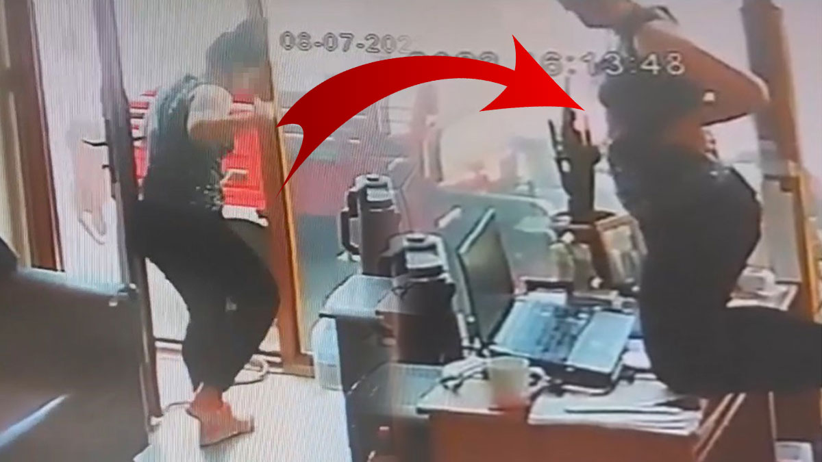 Dükkanda paspas yıkarken hayatının şokunu yaşadı! Genç kadın korkudan küçük dilini yuttu