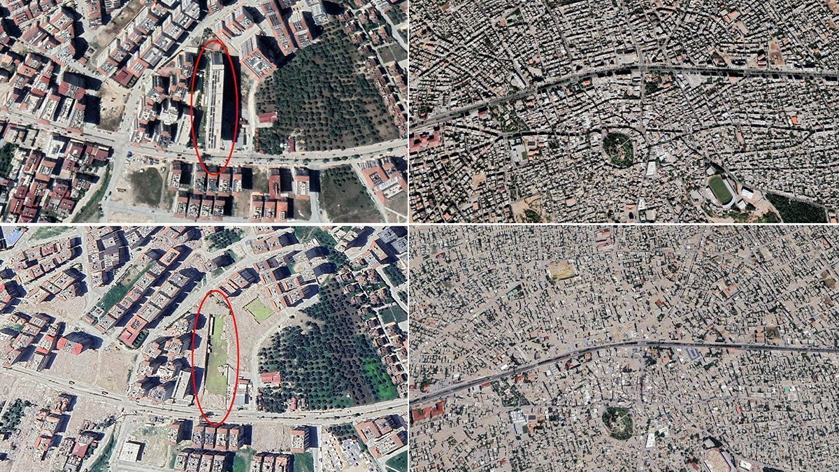 6 Şubat'ın izleri uyduda: 'Cennetten köşe' de var, eski meclis binası da