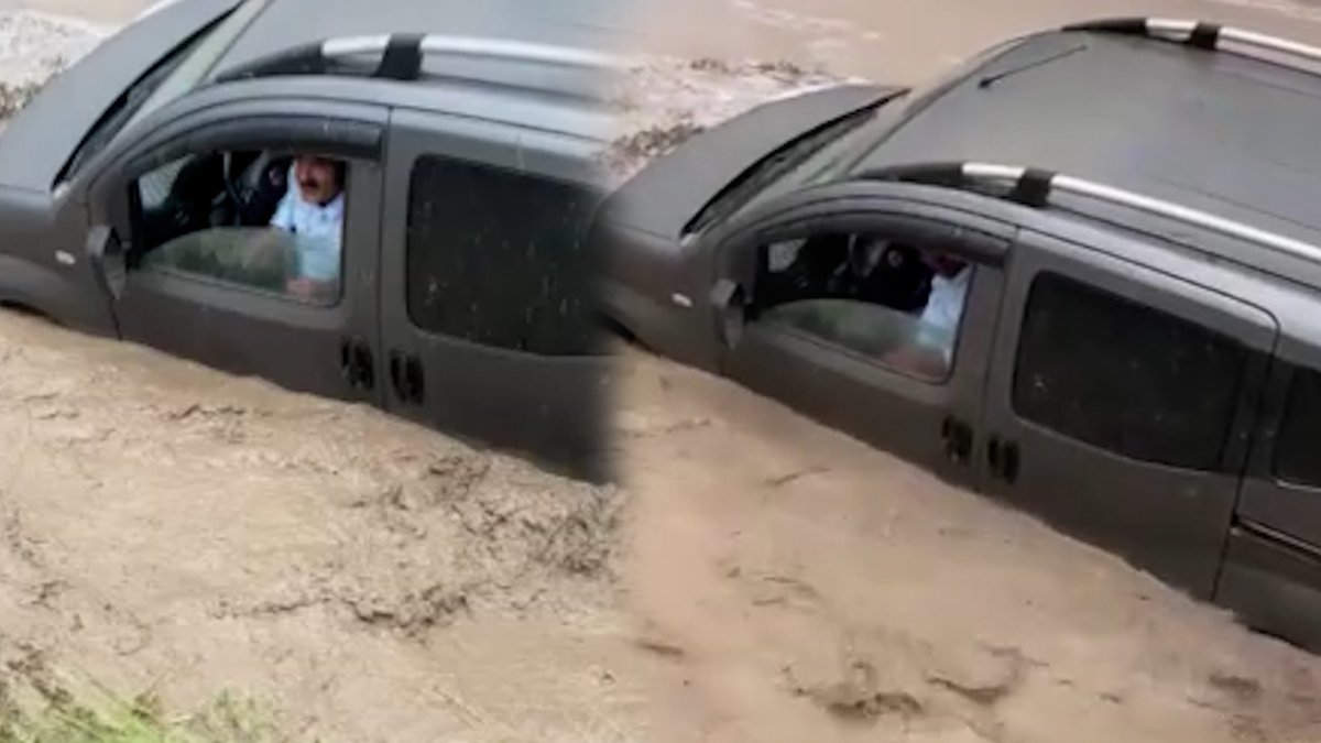 Doğubayazıt'ta korku dolu anlar: Sel sularının içinde mahsur kaldılar