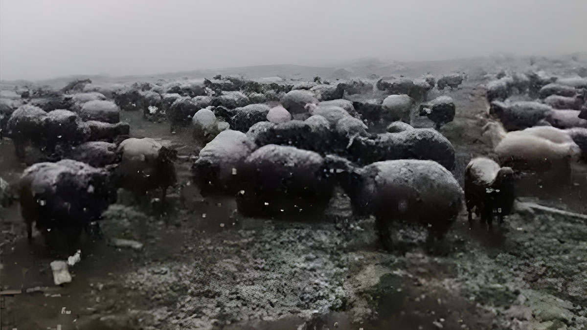 Hayvanlar dondu kaldı, şoke eden görüntüler! Meteoroloji sıcaklık rekoru kırılacak dedi, o kente kar yağdı