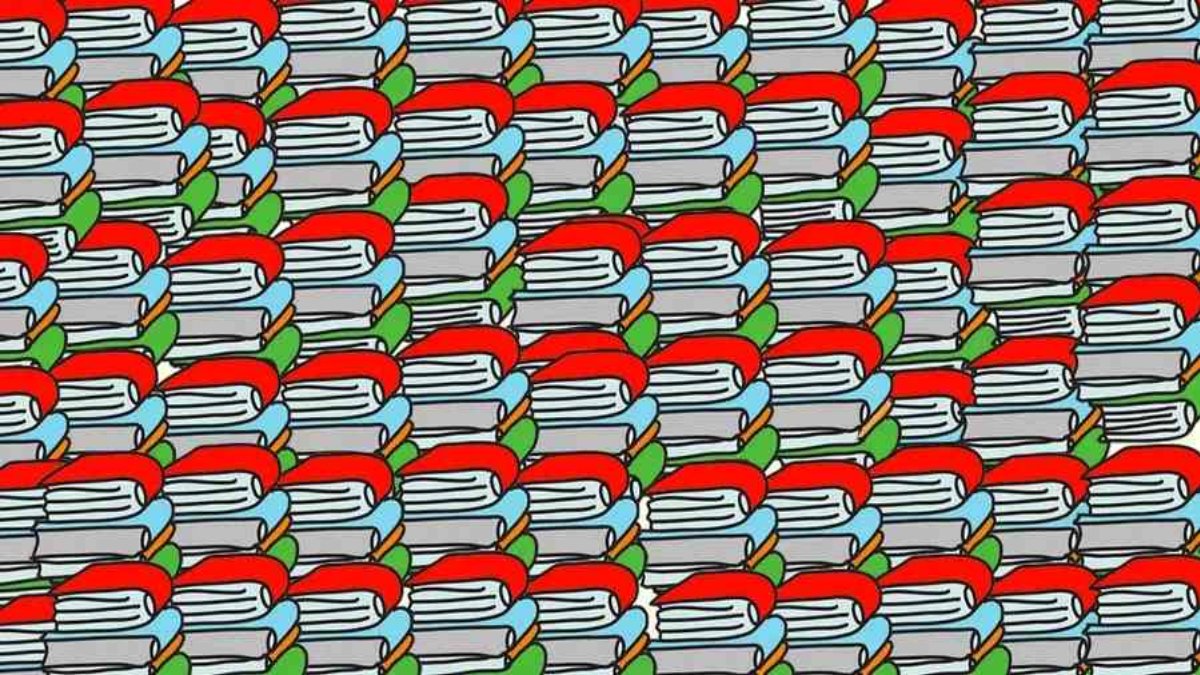 Sadece kartal gözlü insanlar kitapların arasındaki gizli kalemi 19 saniyede bulabiliyor! Yapabilir misin?