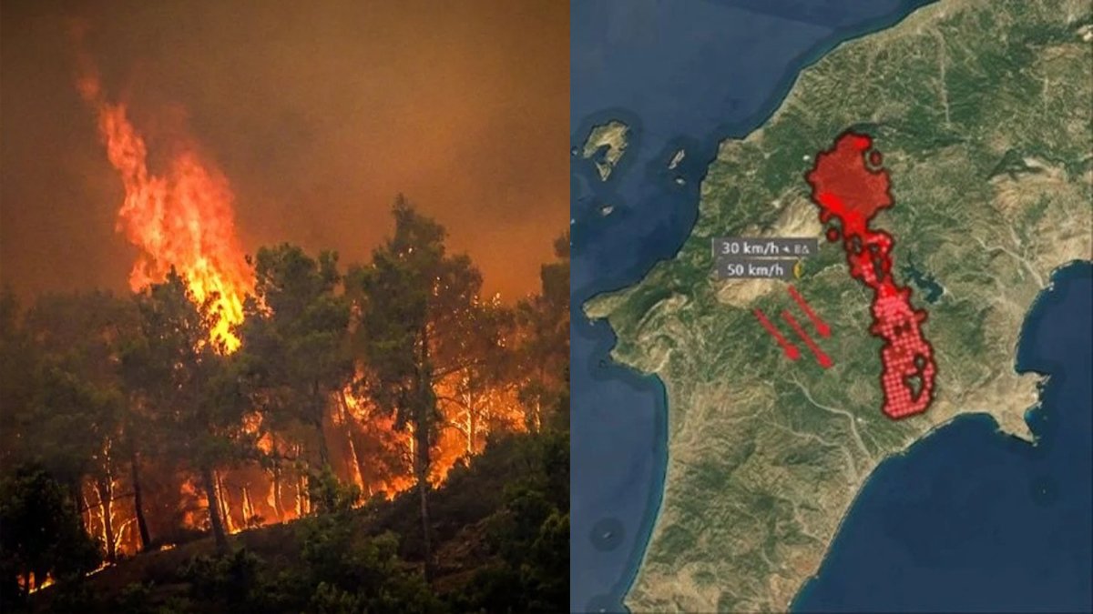 Ada altı gündür yanıyor: Rodos'taki felaket uydu görüntülerinde