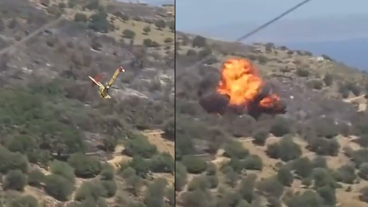 Eğriboz'da yangın söndürme uçağı düştü