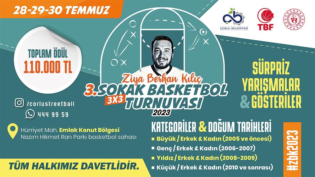 Ziya Berhan Kılıç 3x3 Sokak Basketbol Turnuvası başlıyor