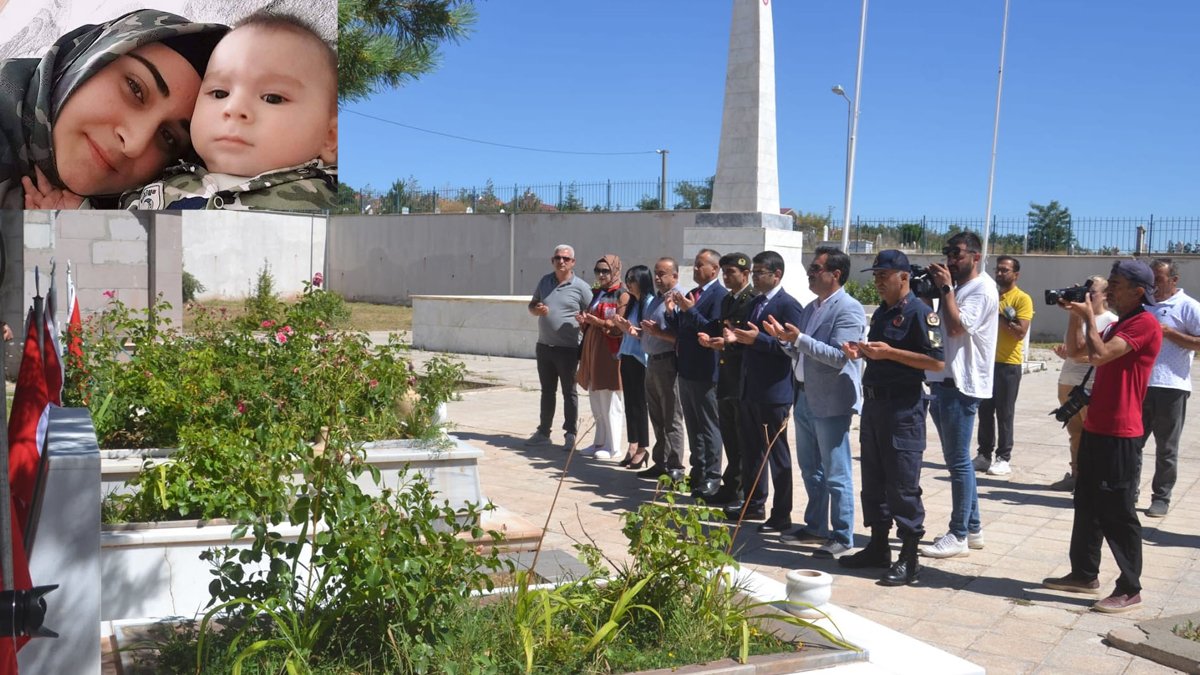 Şehit anne ve bebeğine kabir ziyareti: Beşinci yıllarında unutulmadılar