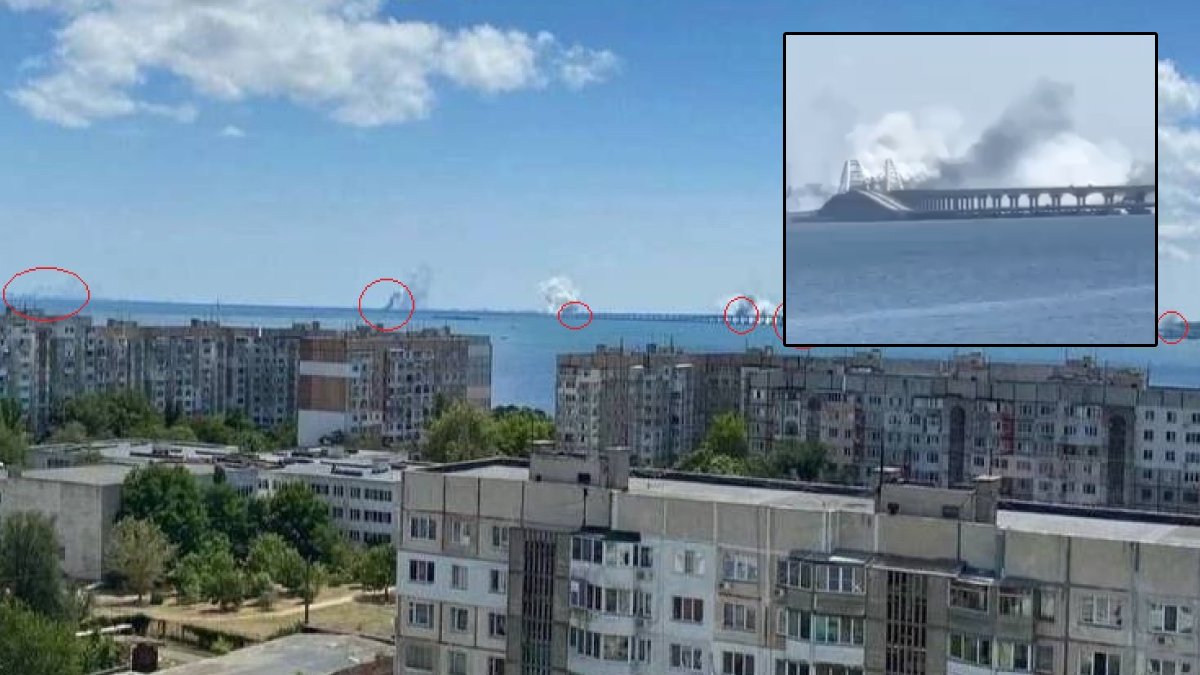 Rus yetkililer saldırı girişimini duyurdu: Kırım Köprüsü’nden dumanlar yükseliyor
