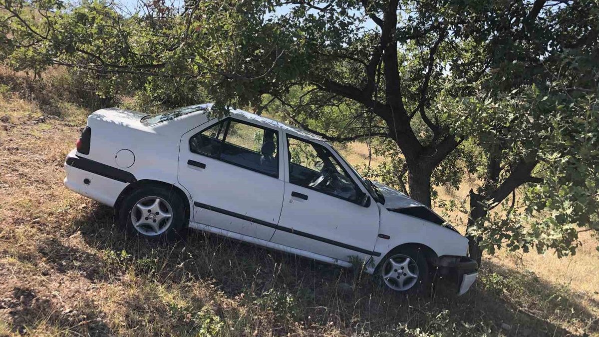 Otomobil uçuruma uçtu, ağaç sürücüyü kurtardı