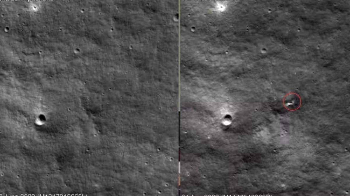 NASA dikkat çeken görüntüleri paylaştı: Ay’a çakılan Rus aracı krater oluşturmuş