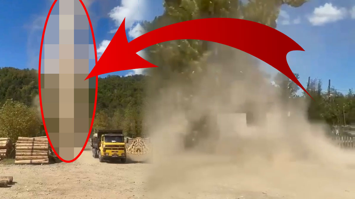 Bir anda geldi, metrelerce yükseklikte, ölümden döndüler! Korku dolu anlar kamerada