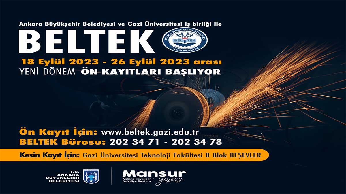 Ankara Büyükşehirin BELTEK yeni dönem kurs kayıtları başlıyor