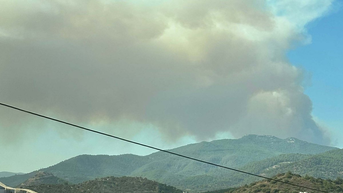 İzmir'de yangın: Bulutlar siyaha büründü