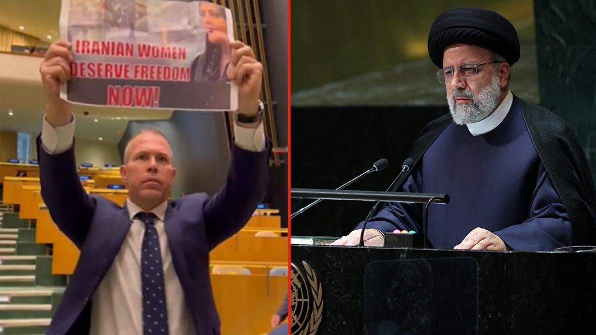 BM Genel Kurulu'nda Mahsa Amini protestosu