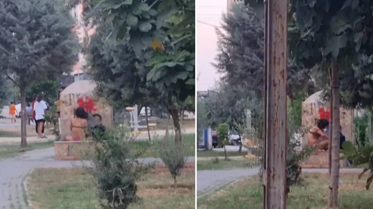 Adana'da görenler şoktan bayıldı! Parkta soyunup, çeşmede banyo yaptı