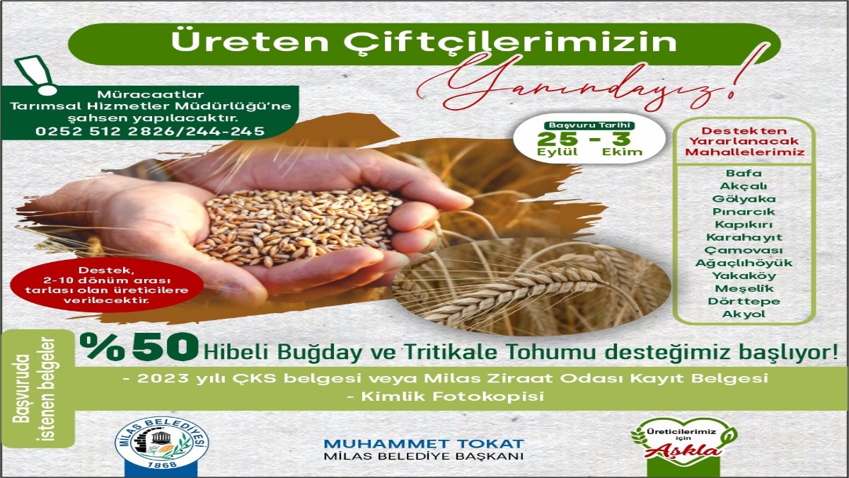 Milas Belediyesi üreten çiftçilerin yanında