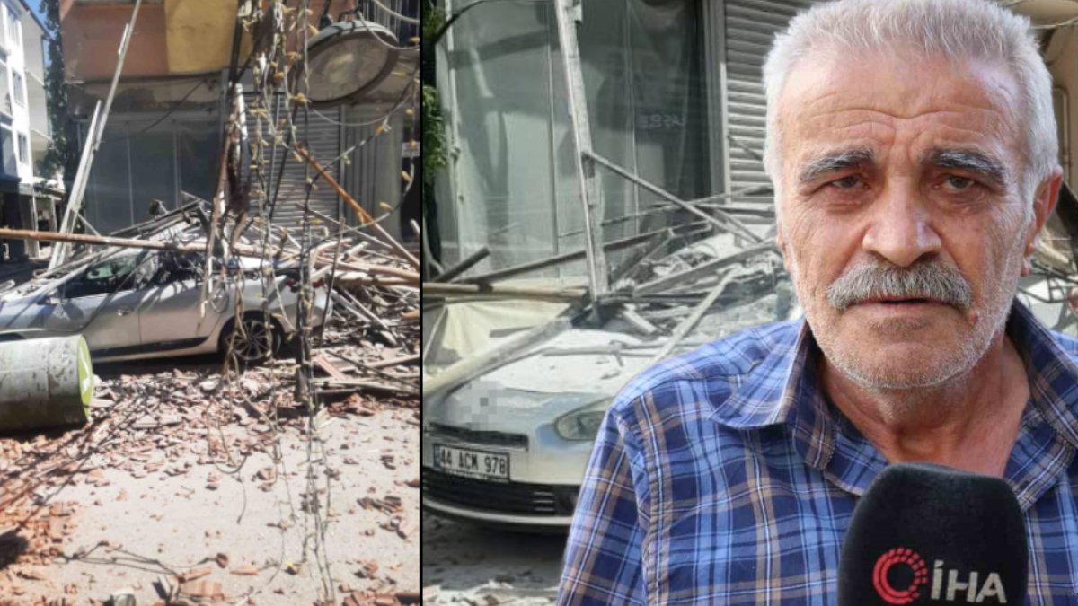 Ağır hasarlı binalar tehlike saçıyor! 5 dakikalığına park ettiği aracı hurdaya döndü