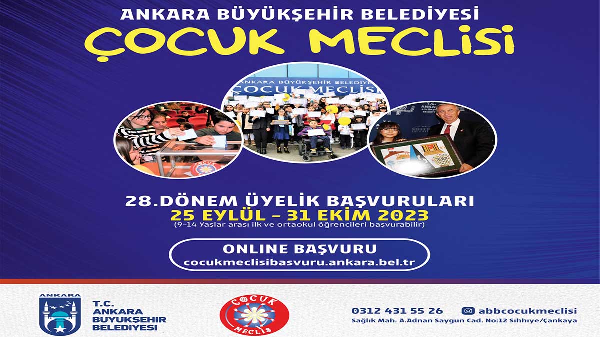 Ankara Büyükşehir Çocuk Meclisi yeni üyelerini bekliyor