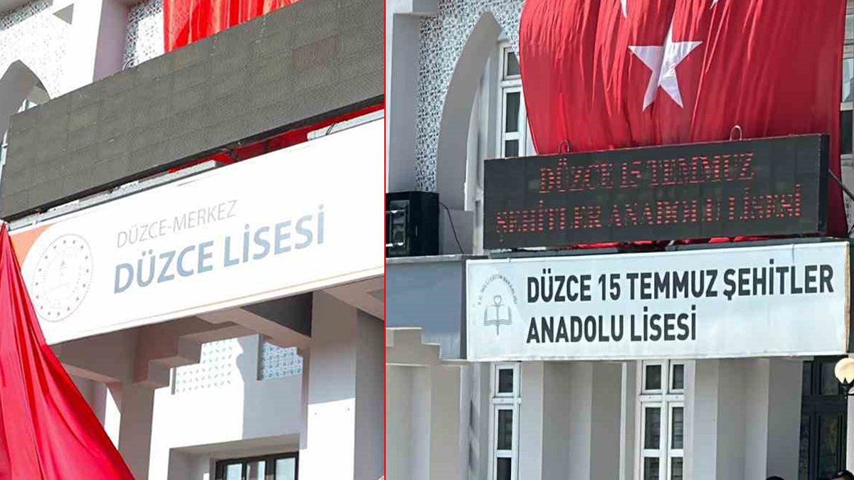 Düzce Lisesi'nde isim krizi: Adı yeniden '15 Temmuz Şehitler Lisesi' oldu