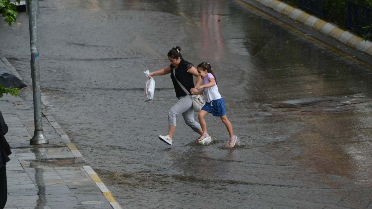 Nazilli'de kuvvetli rüzgar ve sağanak: Ağaçlar devrildi, yollar su altında kaldı