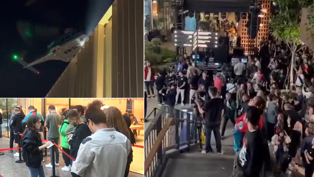 iPhone 15 almak için AVM'de sabahladılar: 66 bin TL'den başlayan telefonlar helikopterle getirildi