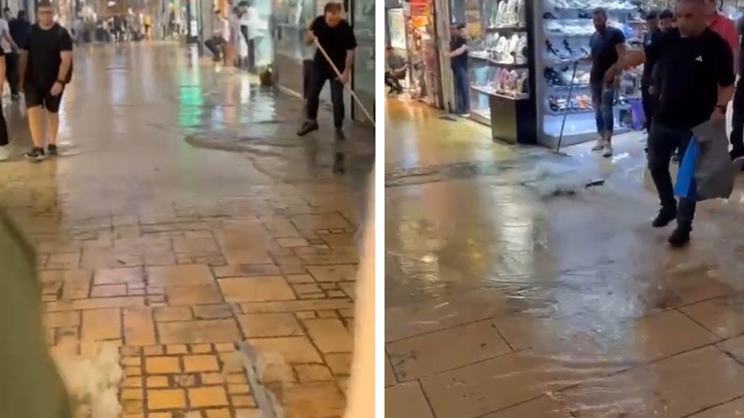 İstanbul'da Kapalıçarşı ve Tahtakale'yi su bastı
