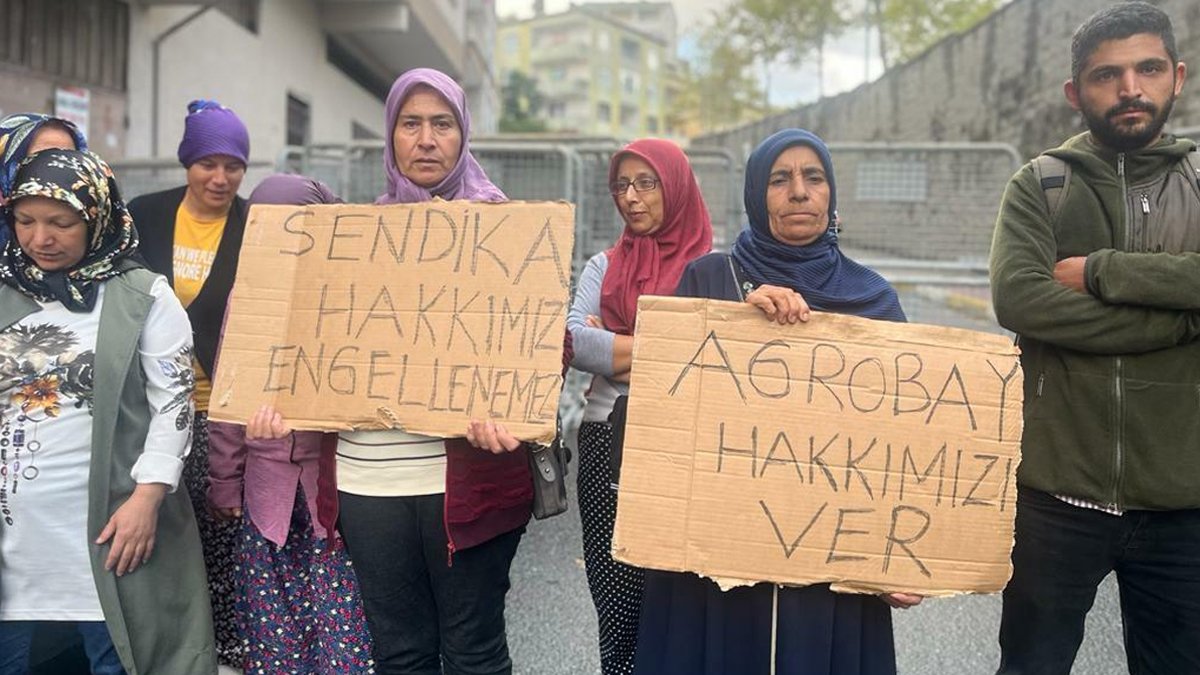 Sendikalı olunca tazminatsız kovuldular: Agrobay işçilerinden konsolosluk önünde eylem