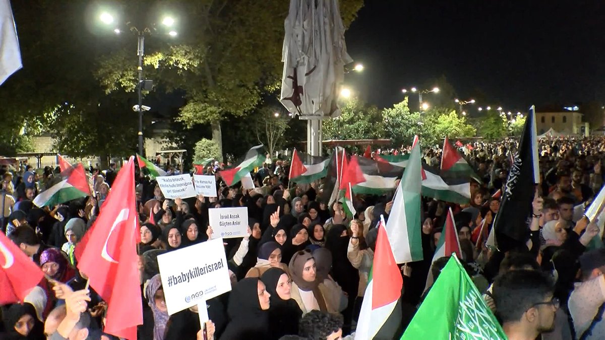 İstanbul'da Filistinlilere destek gösterisi