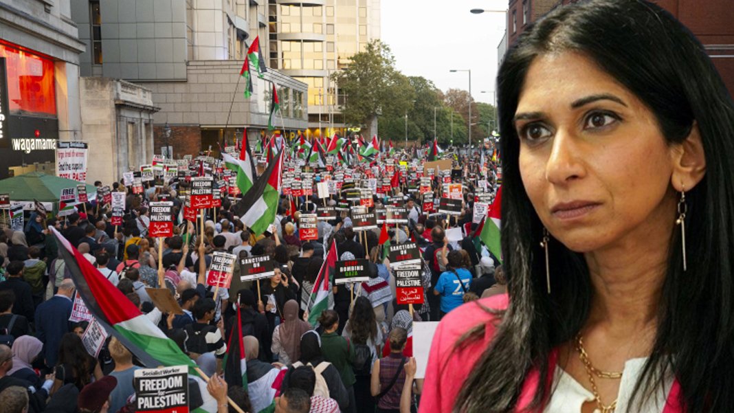 İngiltere İçişleri Bakanı'ndan skandal sözler: Filistin bayrağı açmak terör suçu olsun