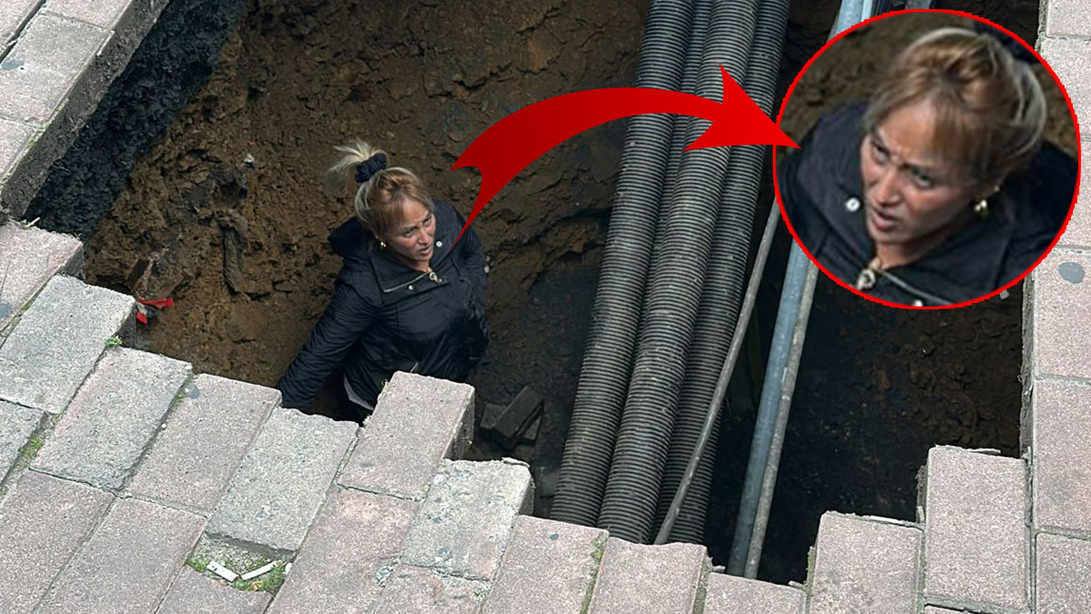 Yer yarıldı içine girdi! Her şeyden habersiz kaldırımda yürürken bir anda hastanelik oldu, o anlar kamerada