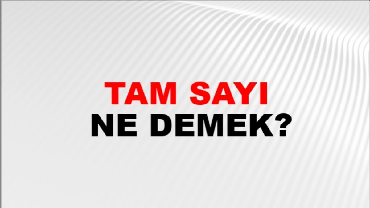 Tam Sayı Nedir?