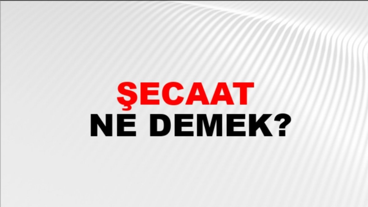 Şecaat Ne Demek? - Türkçede Bir Kelimenin Anlamı