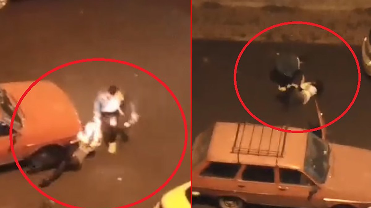 Kadına şiddet her yerde! Yerde sürükleyip darbetti