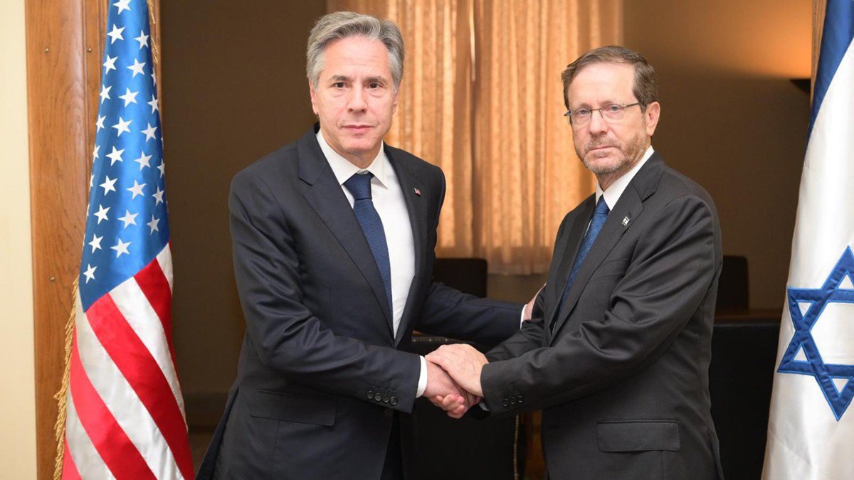 Blinken İsrail Cumhurbaşkanı Herzog ile bir araya geldi