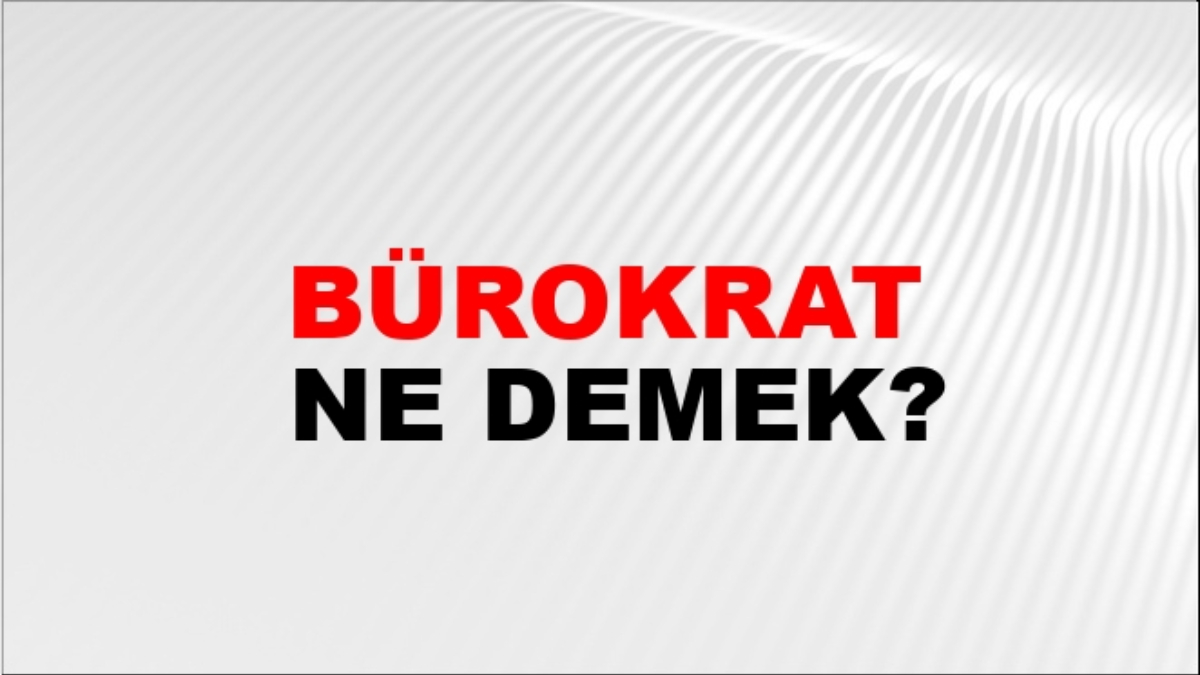 Bürokrat ne demek?