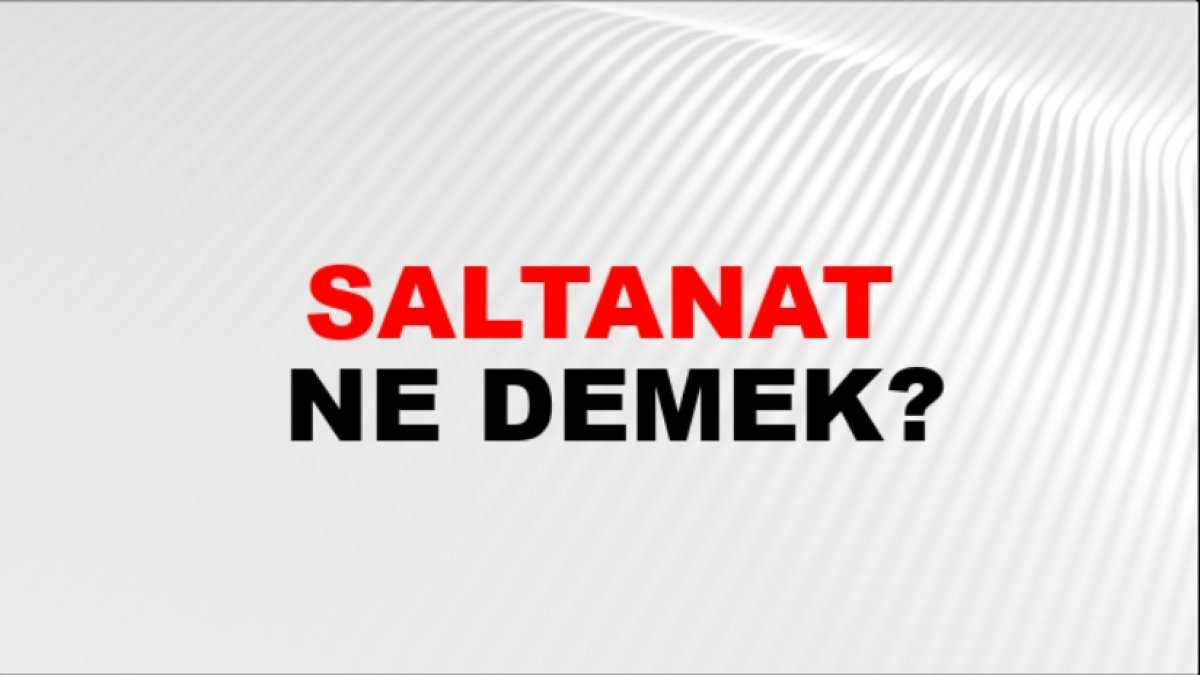 Saltanat Nedir?