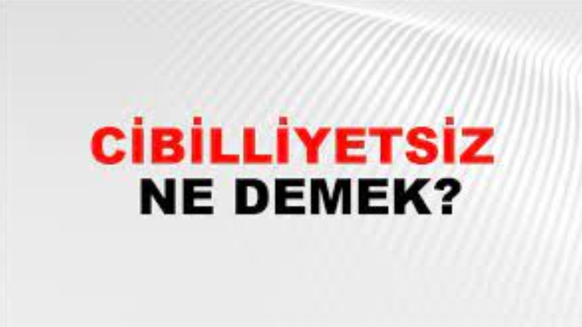 Cibilliyetsiz ne demek?