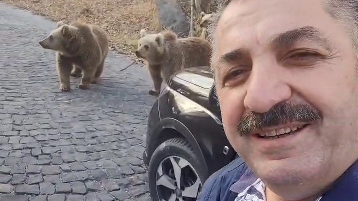 Şaşkınlığını gizleyemedi! Erzurumlu esnafın ayılarla yüzleri gülümseten diyaloğu