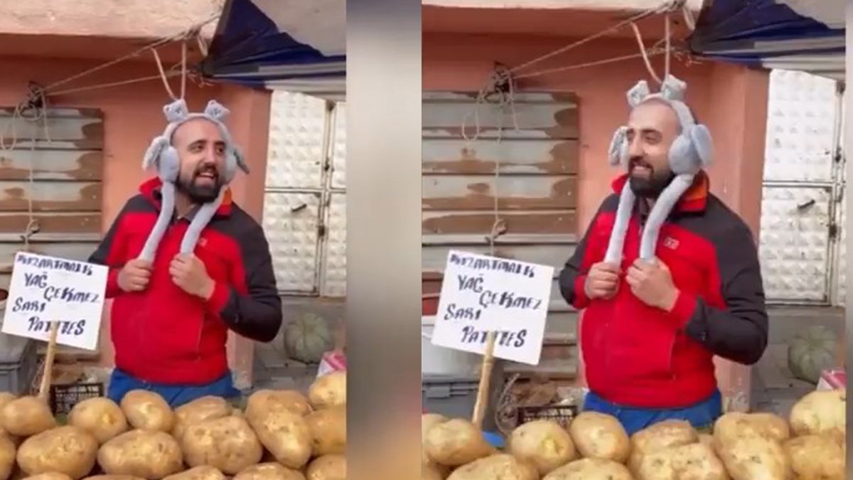 Dilan Polat bunu görse küplere binerdi! "Engiiiiinn, bana patates al" Pazarcının yaptığı gönderme olay yarattı!