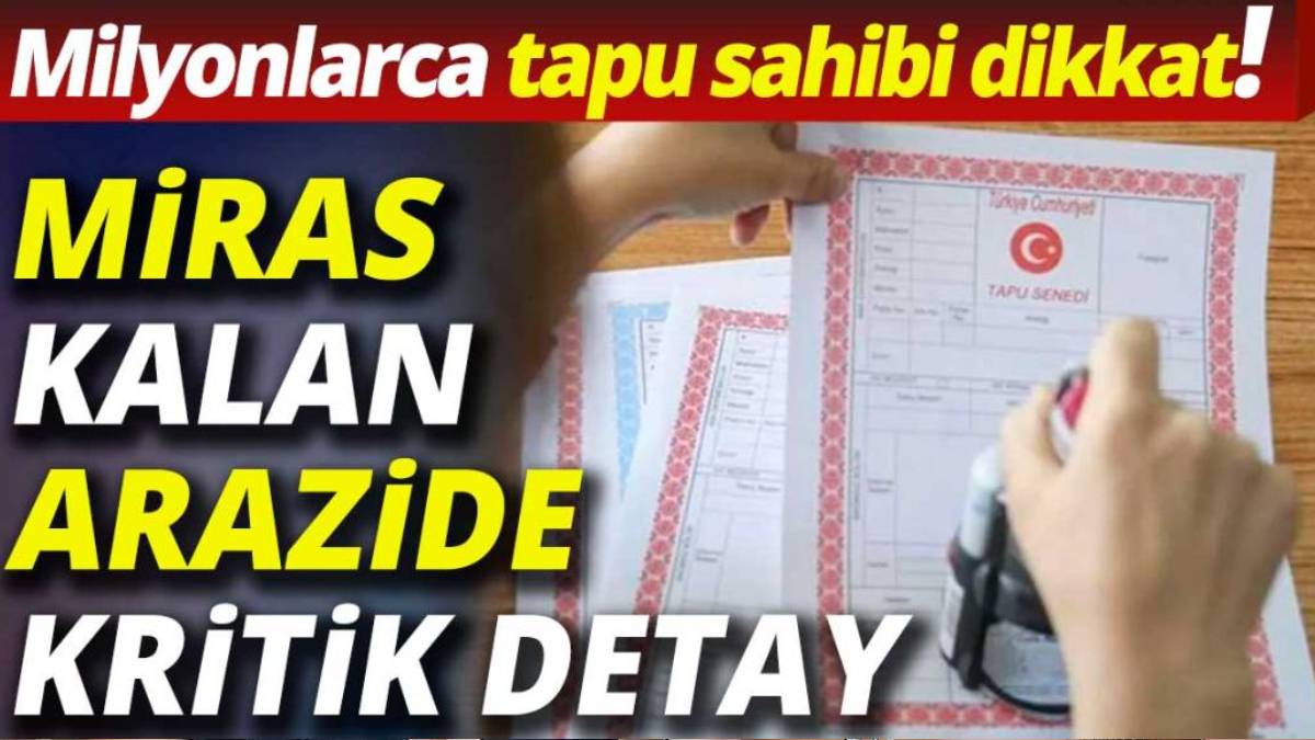 2 Ocak son gün! Arazisinde mülkiyet sorunu yaşayanlara iyi haber