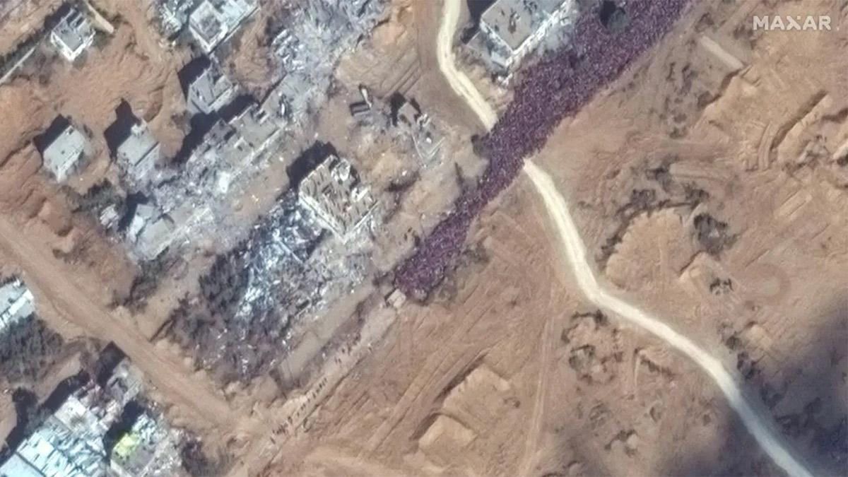 İsrail'in zorunlu göç talimatı! Binlerce Gazzeli uydudan görüntülendi