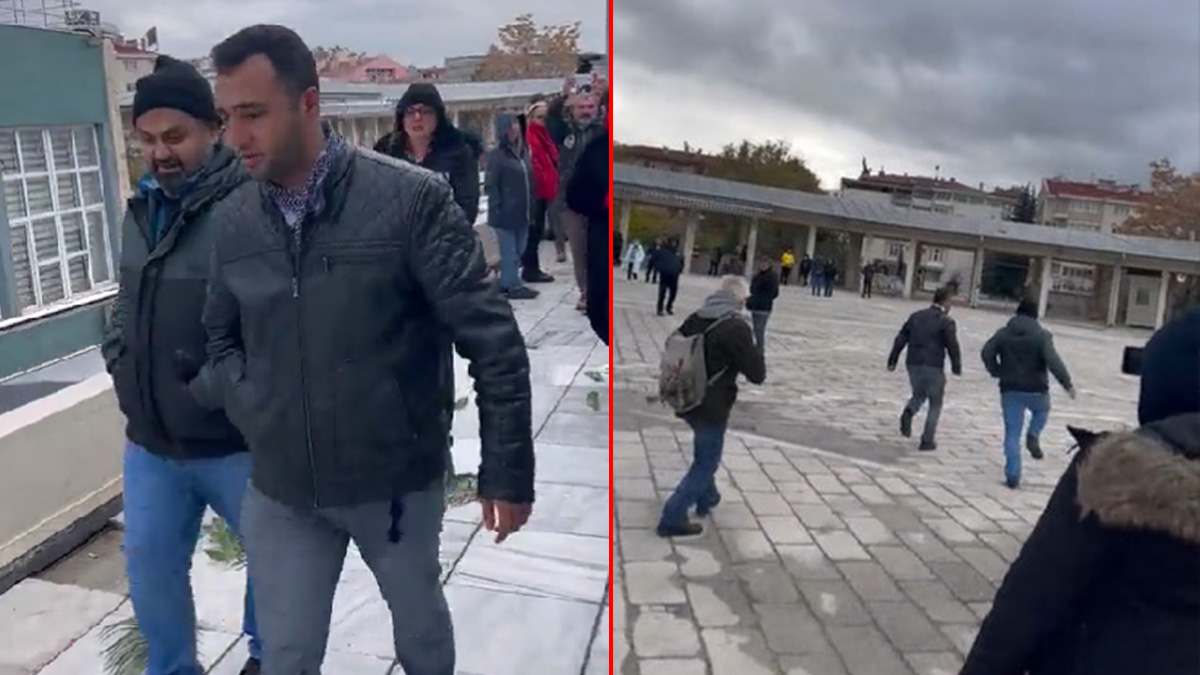 Vatandaşlar tepki gösterince kaçtılar! Metin Uca'nın cenazesinde provokasyon