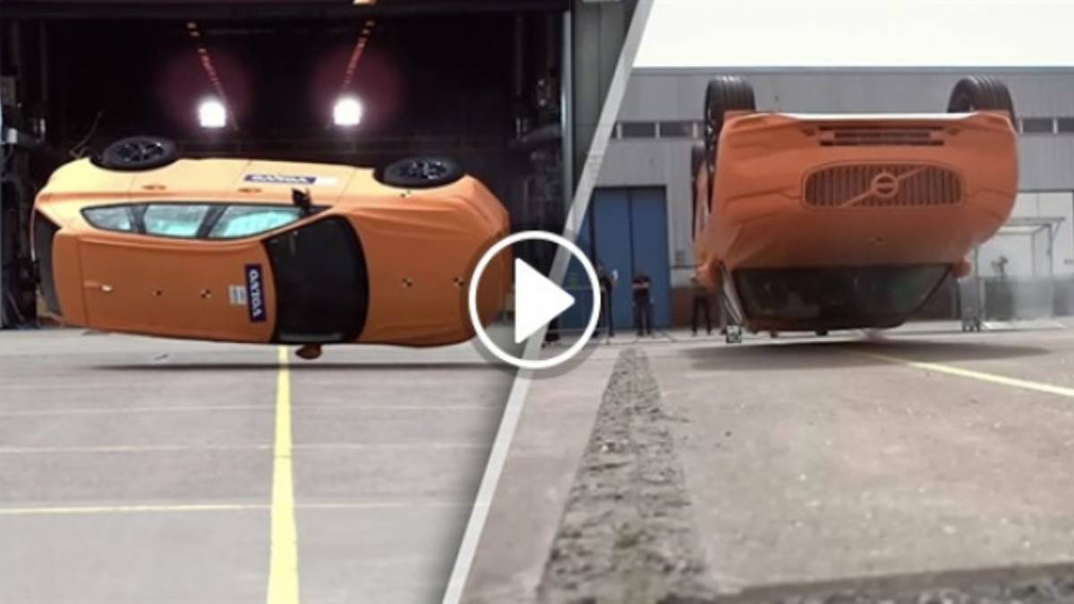 Volvo'nun takla testini görenler gözlerine inanamadı! Bari çizik olsaydı