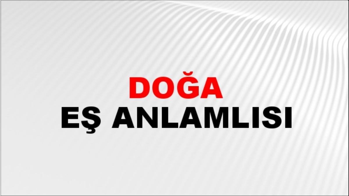 Doğa eş anlamlısı