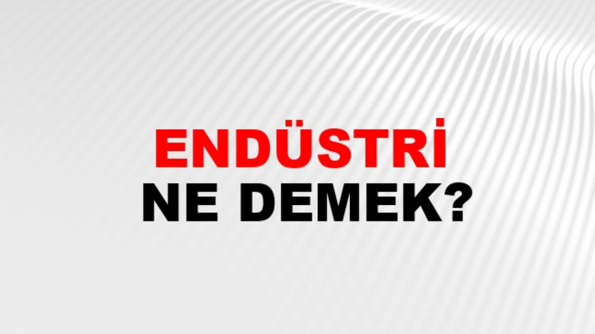 Endüstri ne demek?